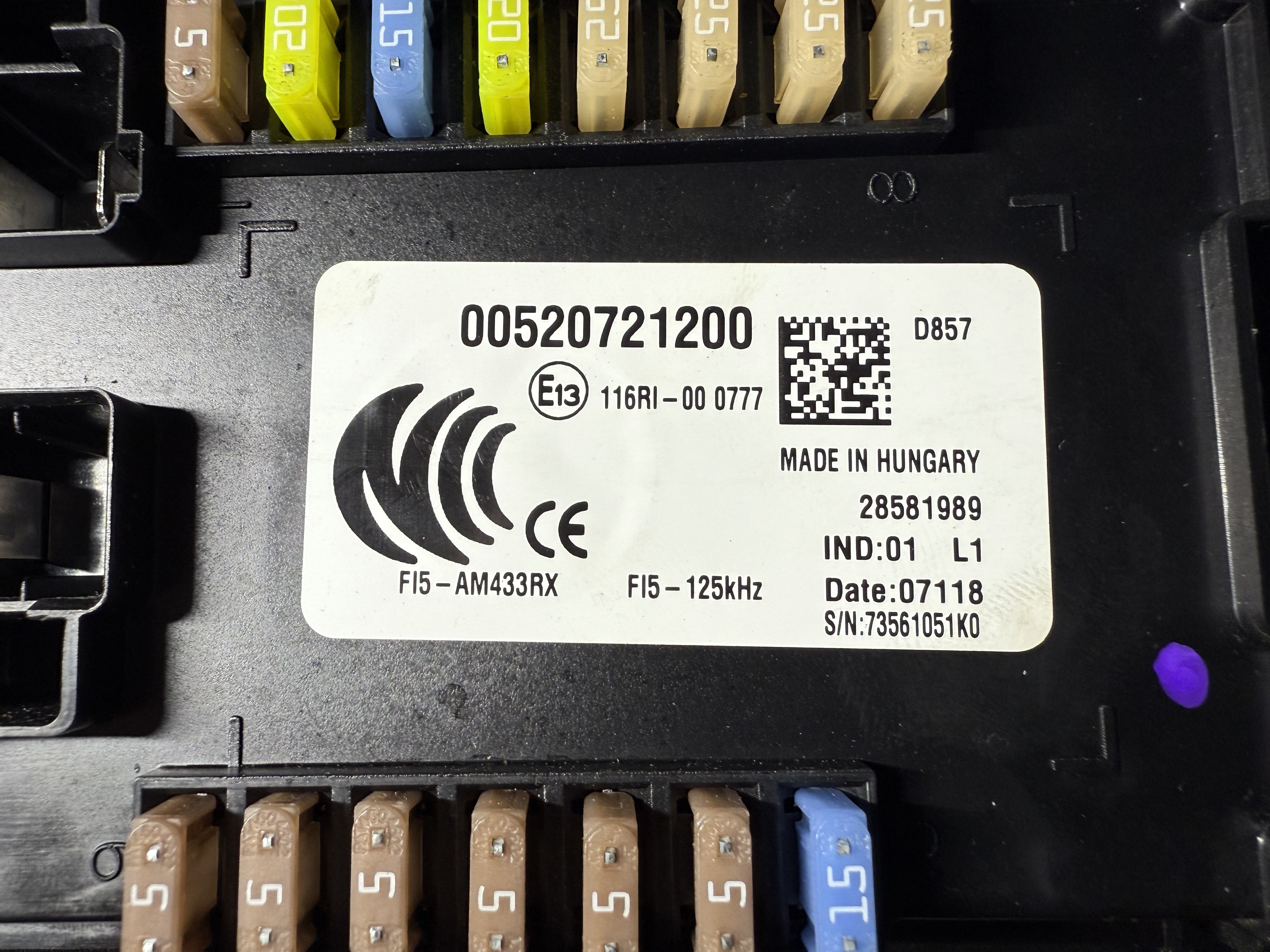 Fiat Comfort Module (BCM) - 00520721200